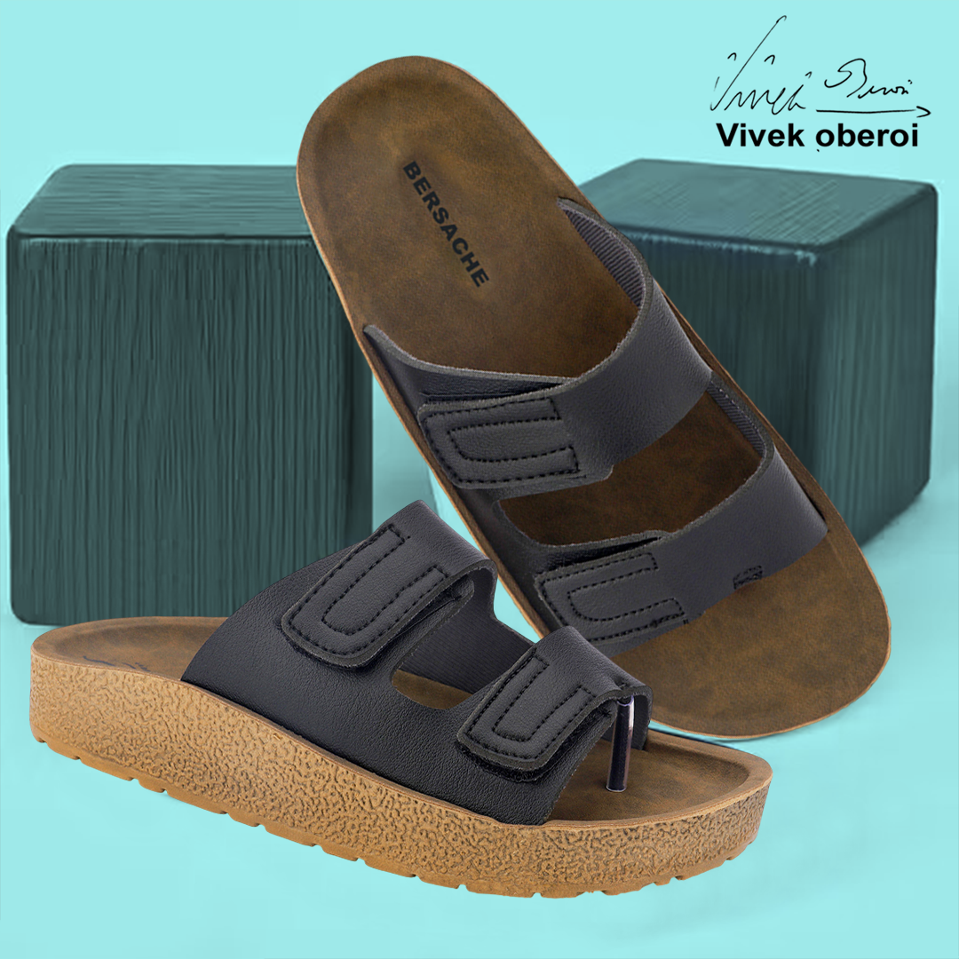 Bersache Extra Soft Classic Casual with Regular wear with Ultra Soft & Flexibility Technology Slipper For Men's & Boy's-Black-6222