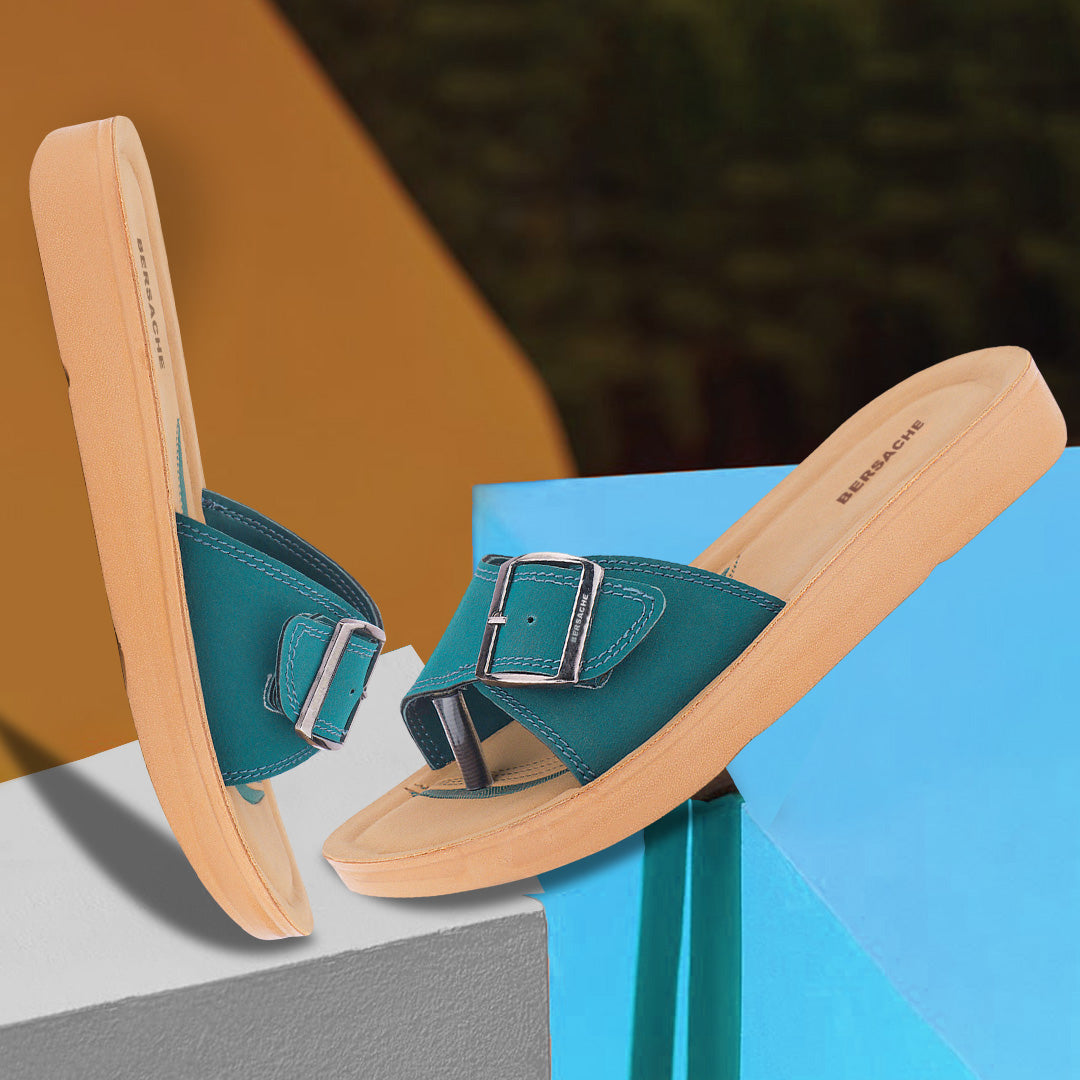 Bersache Extra Soft Classic Casual with Regular wear with Ultra Soft & Flexibility Technology Flip Flop For women's/Girl's-(Green-6228)