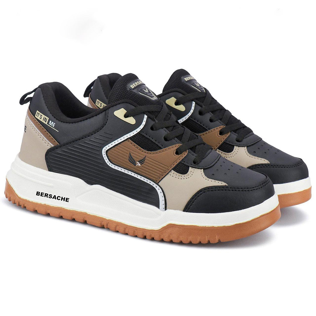 Bersache Premium Sports ,walking,Gym,cricket, Trending Running Shoes For Men's (Brown-White-8148)