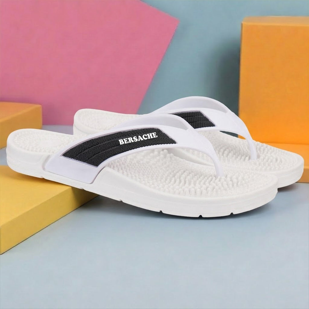 Bersache Extra Soft Classic Casual with Regular wear with Ultra Soft & Flexibility Technology Sandals for Men's-(6338-White).