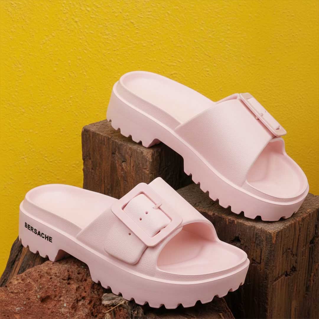 Bersache Extra Soft Classic Casual with Regular wear with Ultra Soft & Flexibility Technology Sandal for Women's-(6307-Pink)