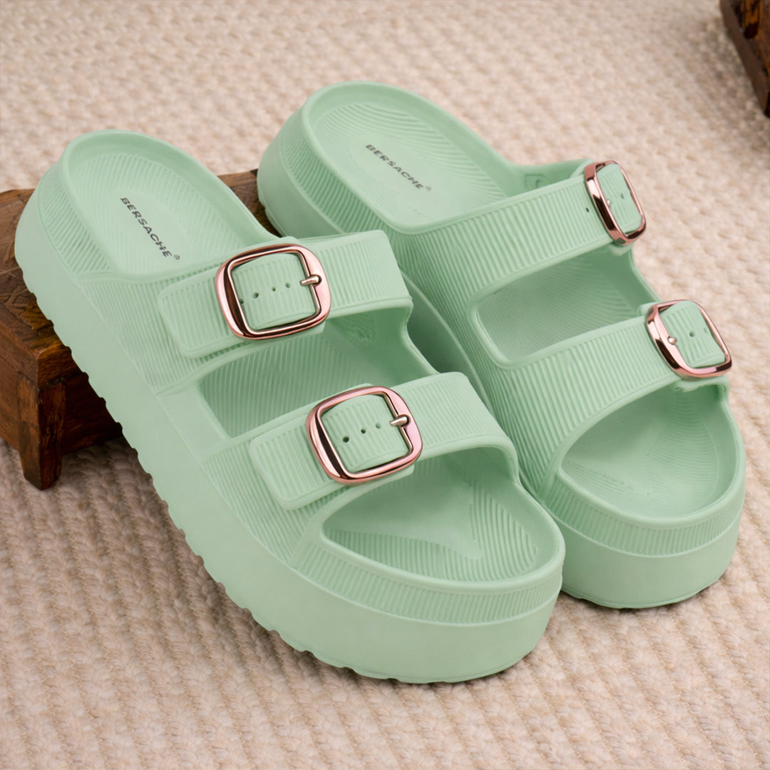 Bersache Extra Soft Classic Casual CHAPPAL with Regular wear with Ultra Soft & Flexibility Technology Slippers for Women's-(6296-Green).