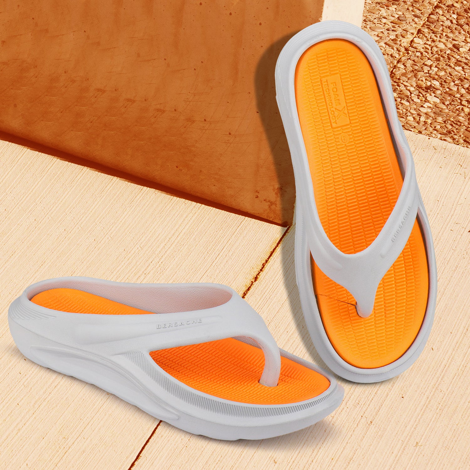 Bersache Extra Soft Classic Casual with Regular wear with Ultra Soft & Flexibility Technology Slipper for Men's & Boy's-(6175-Orange)