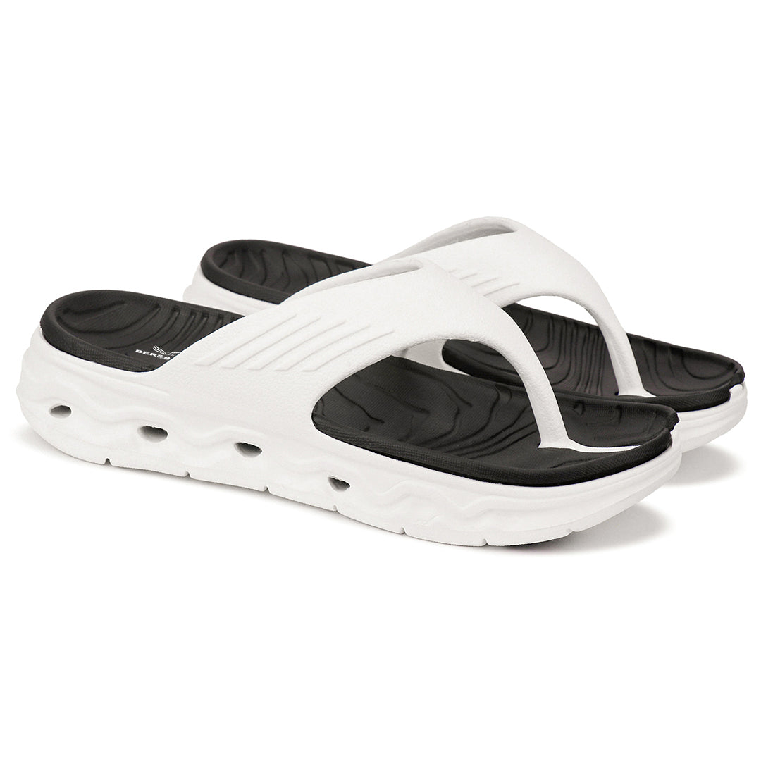 Bersache Extra Soft Classic Casual CHAPPAL with Regular wear with Ultra Soft & Flexibility Technology Slippers for Men's-(6342-White & Black)