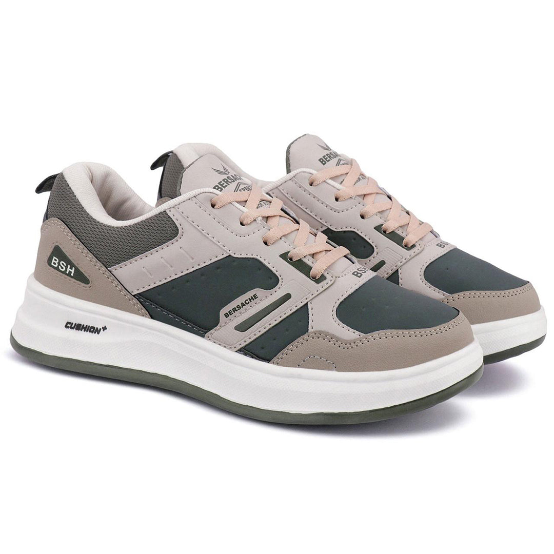 Bersache Casual Sneaker shoe for Men| Soft Cushioned Insole , Slip-Resistance Casuals For Men (Brown-Beige-8143)