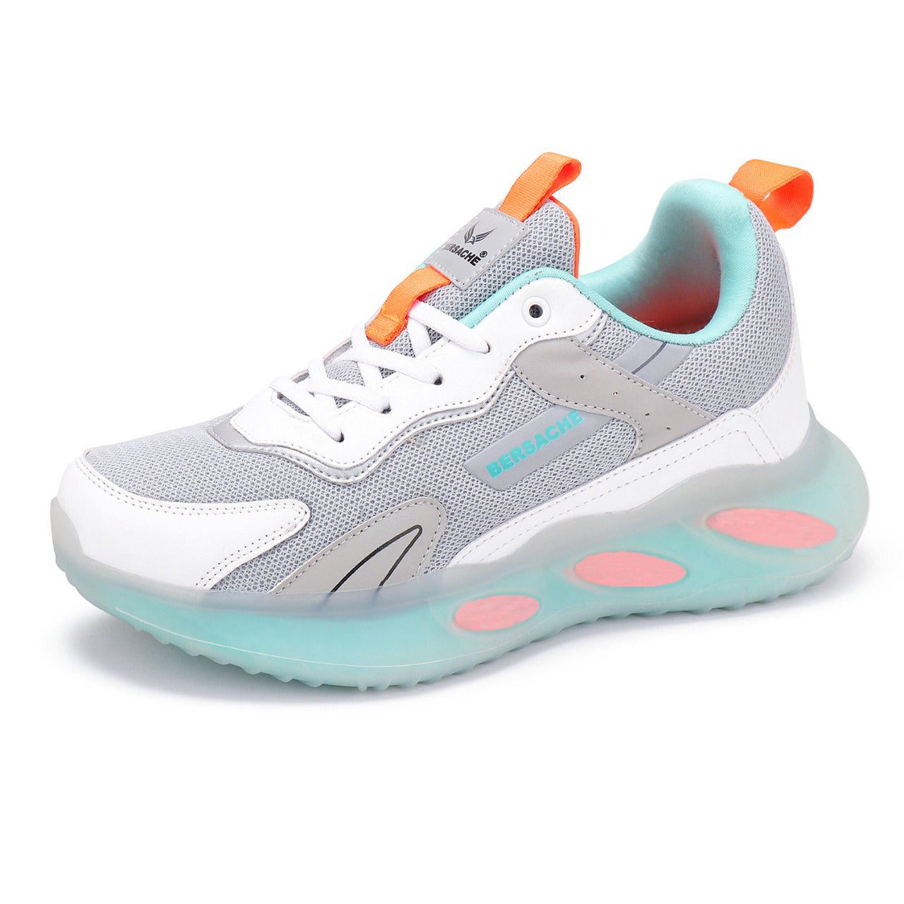 Bersache Lightweight Casual Sneaker Shoes For Men Grey-9050