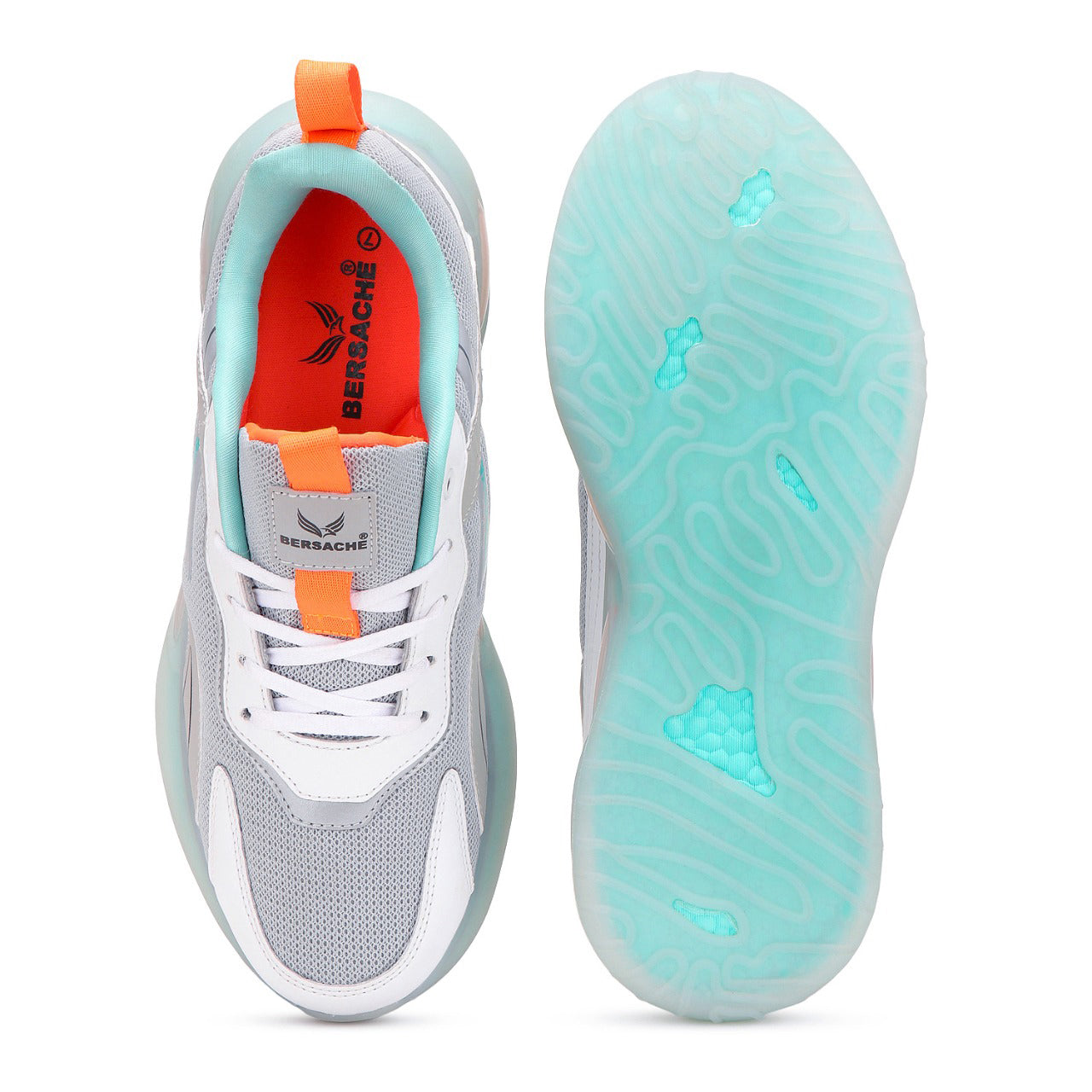 Bersache Lightweight Casual Sneaker Shoes For Men Grey-9050