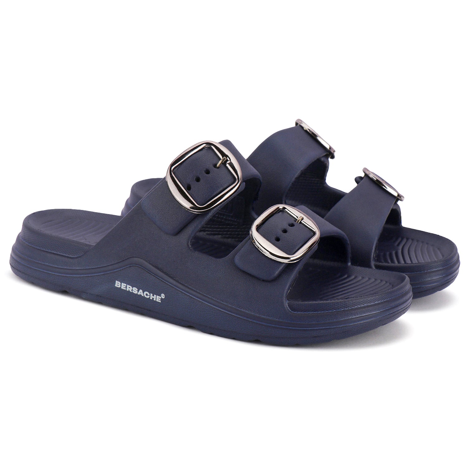 Bersache Extra Soft Classic Casual with Regular wear with Ultra Soft & Flexibility Technology Sandals for Men's-(6285-Navy-Blue)