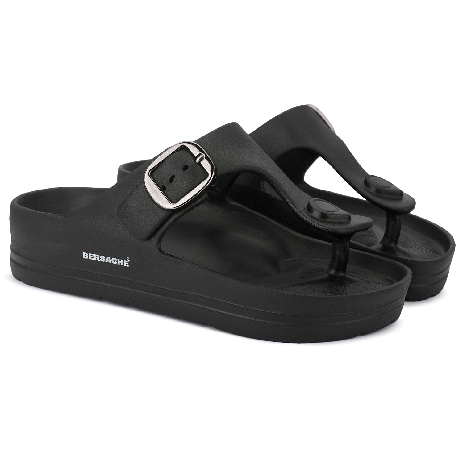 Bersache Extra Soft Classic Casual with Regular wear with Ultra Soft & Flexibility Technology Sandals for Men's-(6288-Black)