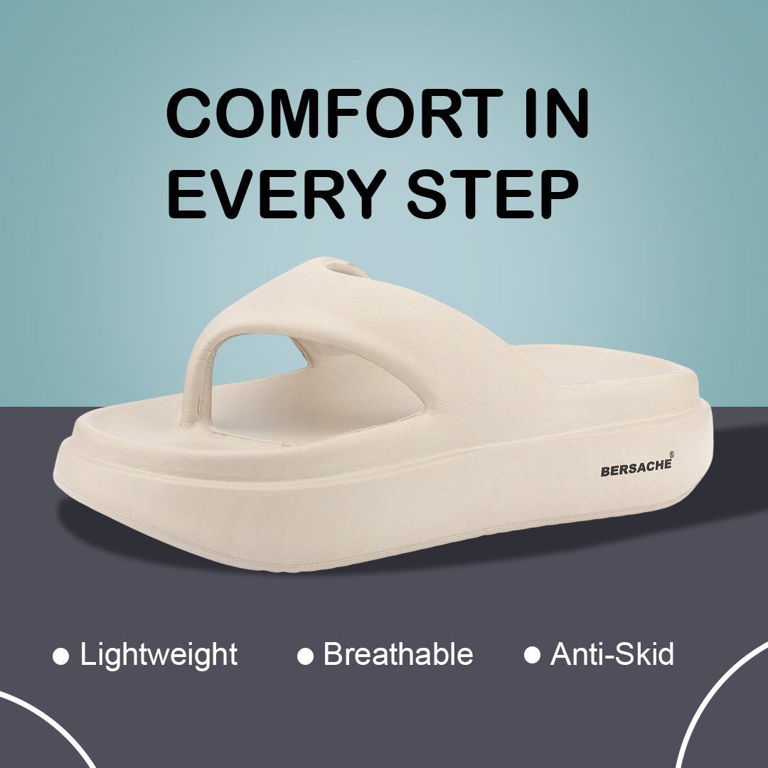 Bersache Extra Soft Classic Casual with Regular wear with Ultra Soft & Flexibility Technology Flip-Flop For Women's/Girl's-Begie-6265.