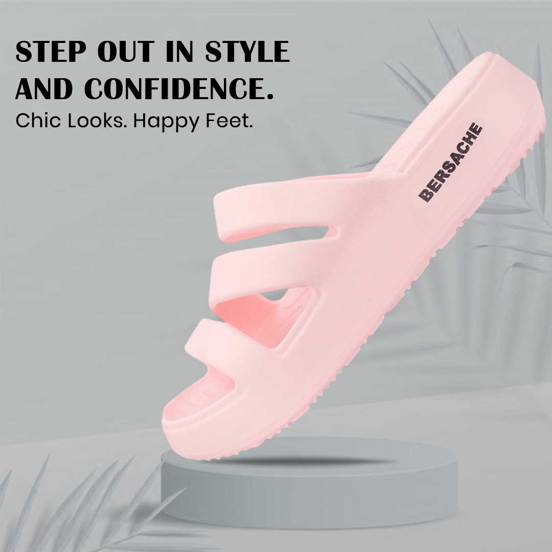 Bersache Extra Soft Classic Casual with Regular wear with Ultra Soft & Flexibility Technology Slipper for Women's-(6310-Pink)