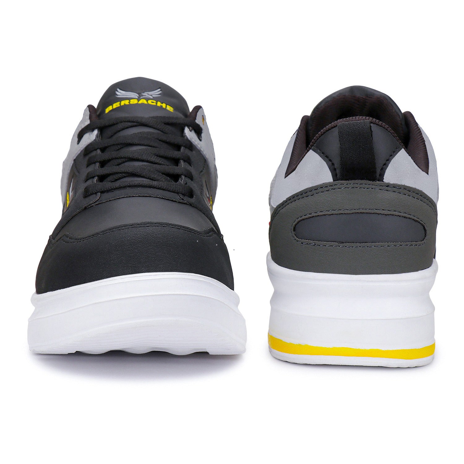 Bersache Lightweight Casual Sneaker Shoes For Men Black-7051.