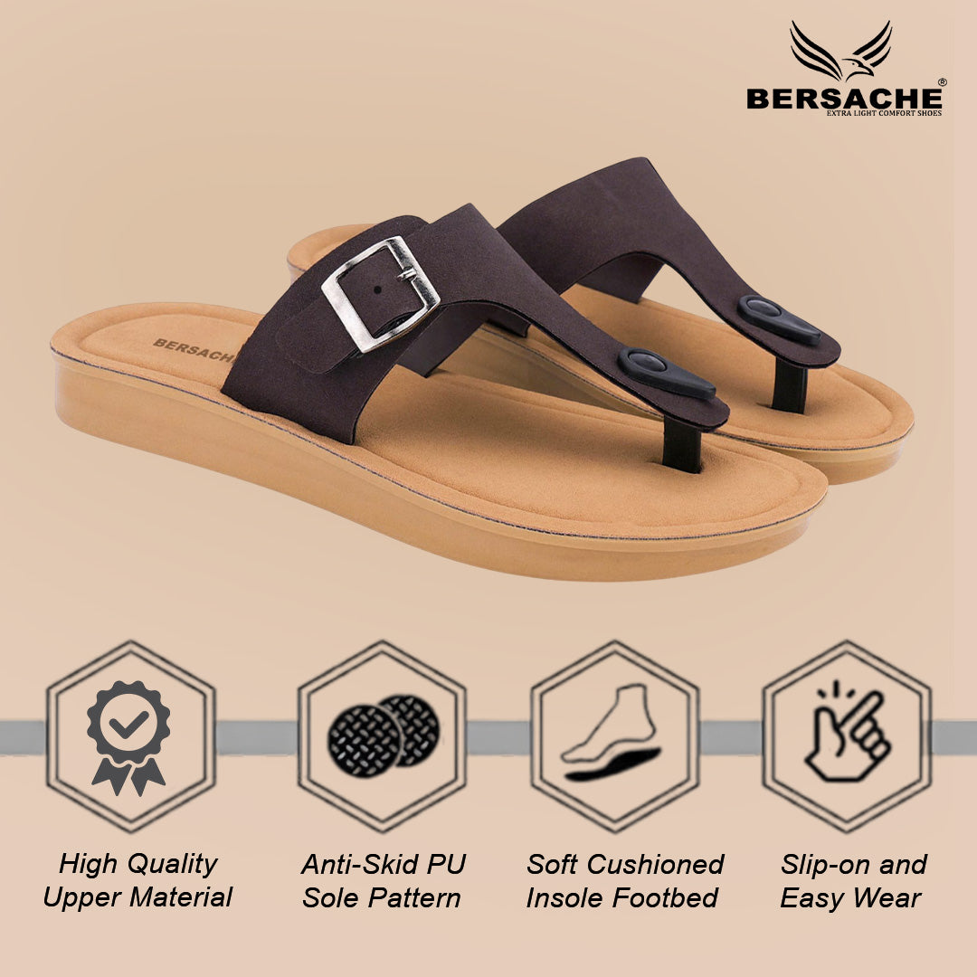 Bersache Extra Soft Classic Casual with Regular wear with Ultra Soft & Flexibility Technology Sandal For Women's/Girl's-Brown-6259