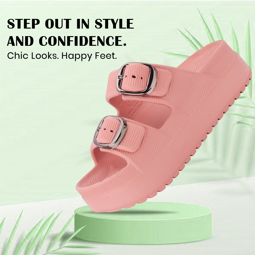 Bersache Extra Soft Classic Casual with Regular wear with Ultra Soft & Flexibility Technology Sandals for Women's-(6295-Pink).