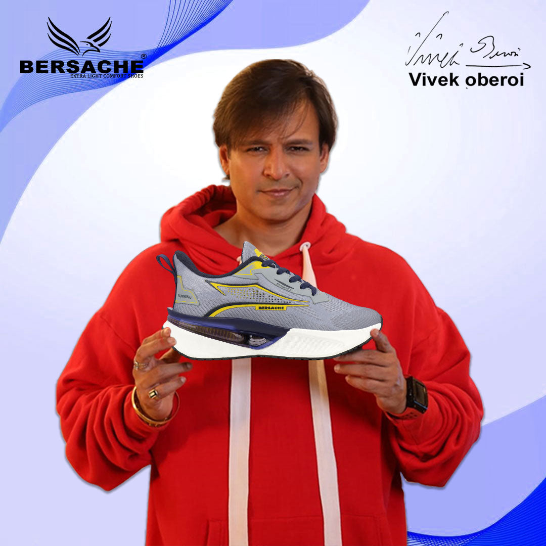 Bersache Casual Sneaker shoe for Men| Soft Cushioned Insole , Slip-Resistance Casuals For Men (Grey-9215)