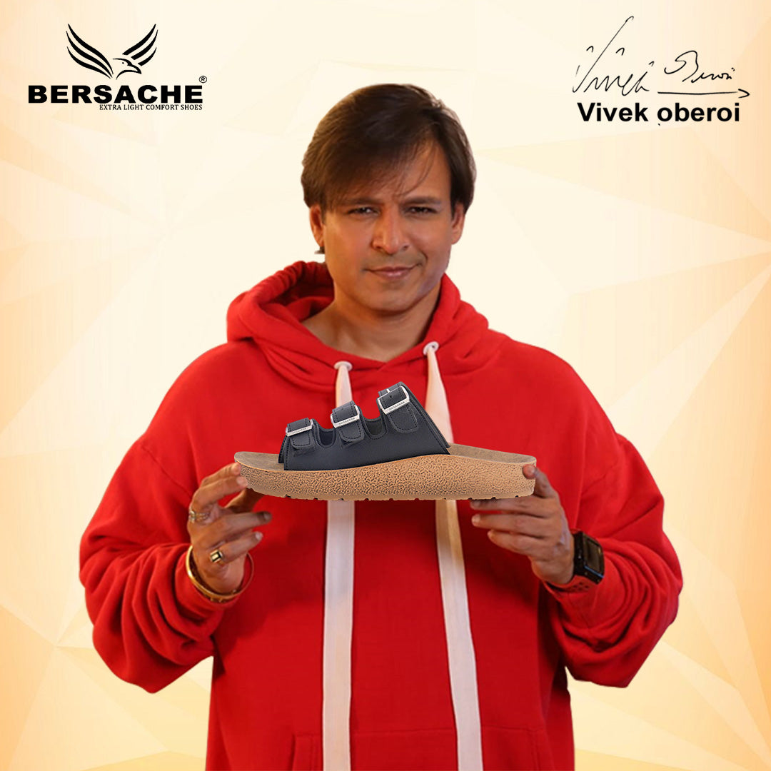 Bersache Extra Soft Classic Casual with Regular wear with Ultra Soft & Flexibility Technology Slipper For Men's & Boy's-Black-6223