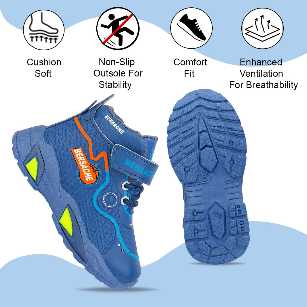 Bersache Premium Sports,walking,Gym,cricket,Trending Running Shoes For Kid's - Blue -8178.
