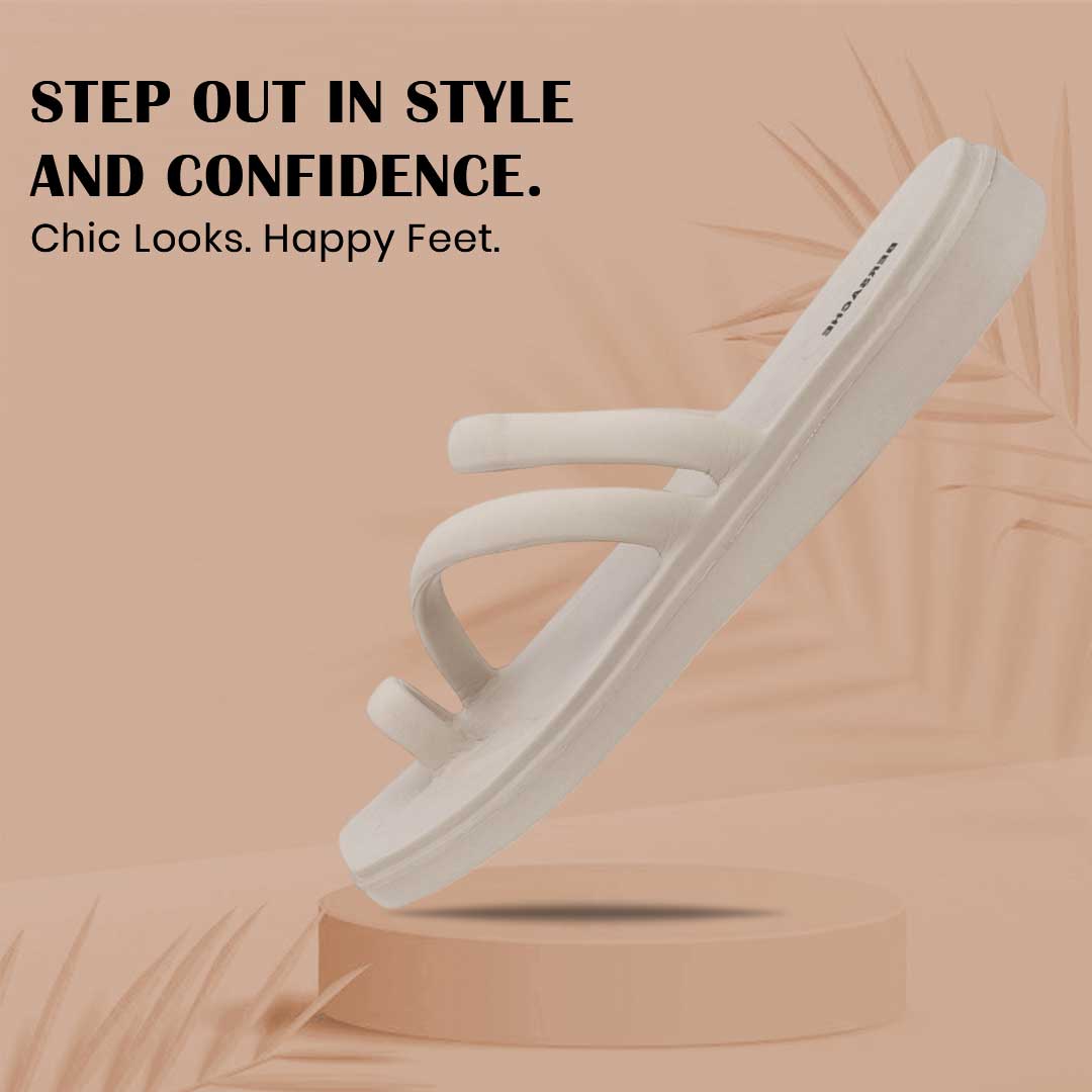 Bersache Extra Soft Classic Casual with Regular wear with Ultra Soft & Flexibility Technology Slipper for Women's-(6304-Beige)