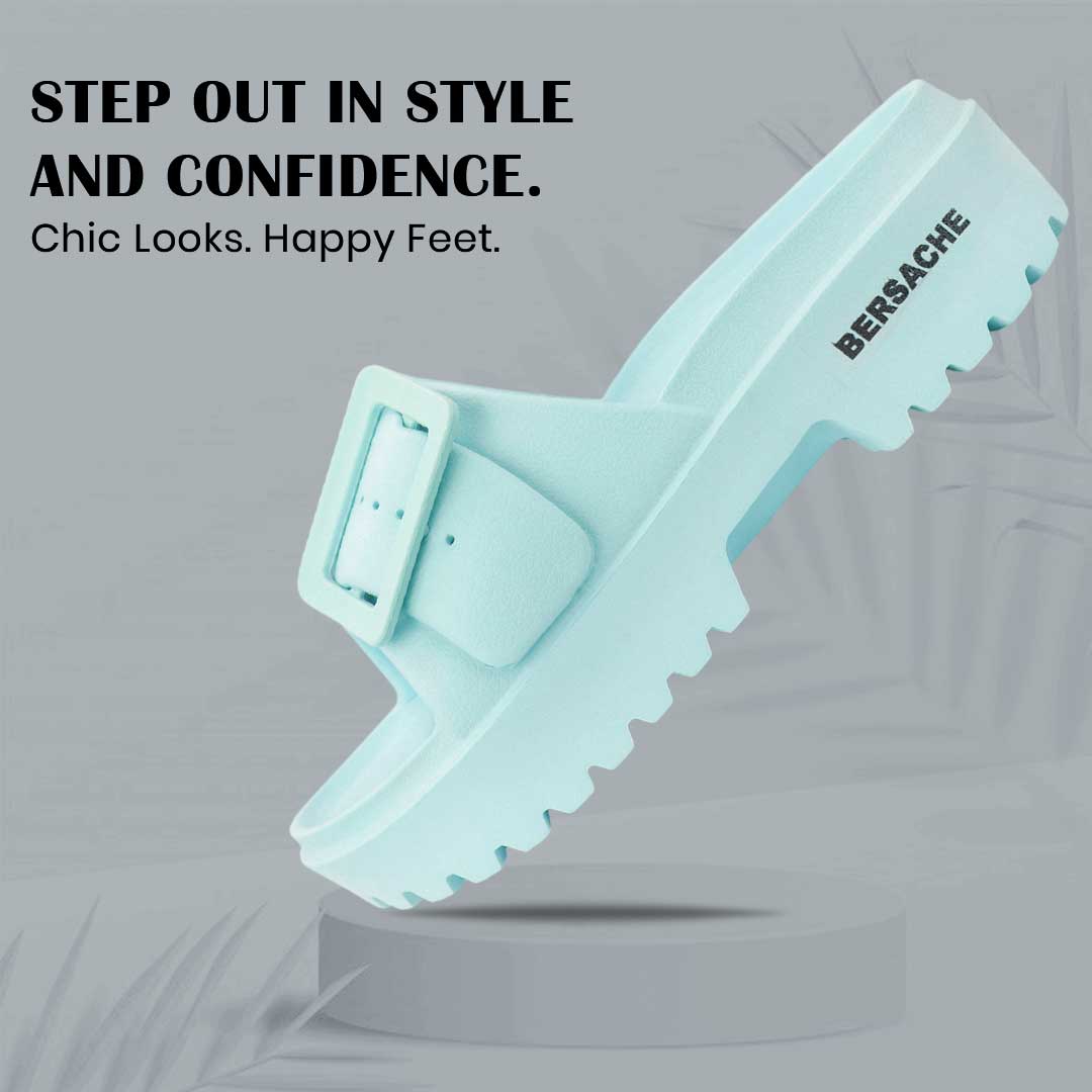 Bersache Extra Soft Classic Casual with Regular wear with Ultra Soft & Flexibility Technology Slipper for Women's-(6306-Blue)