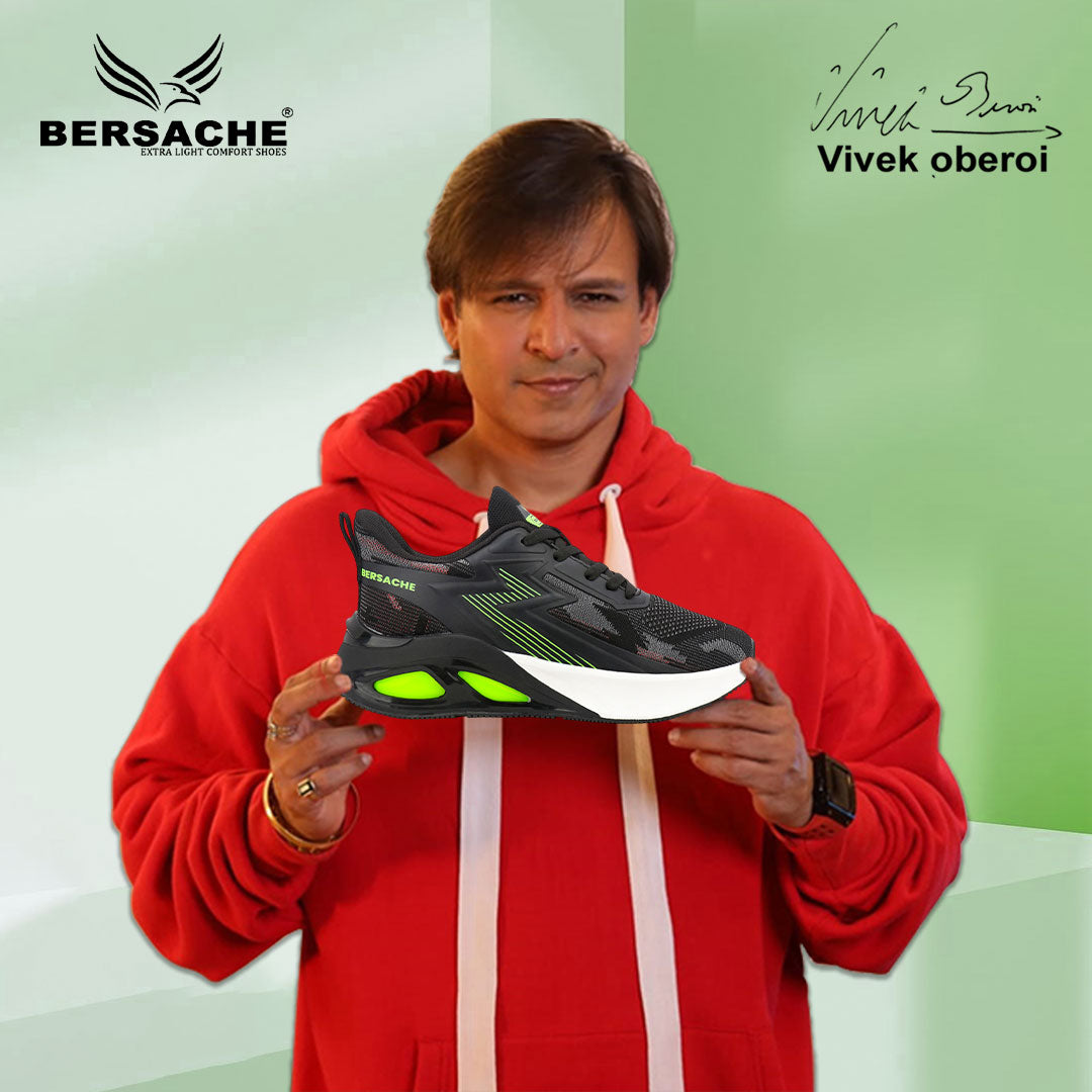 Bersache Casual Sneaker shoe for Men| Soft Cushioned Insole , Slip-Resistance Casuals For Men (Black-9218).