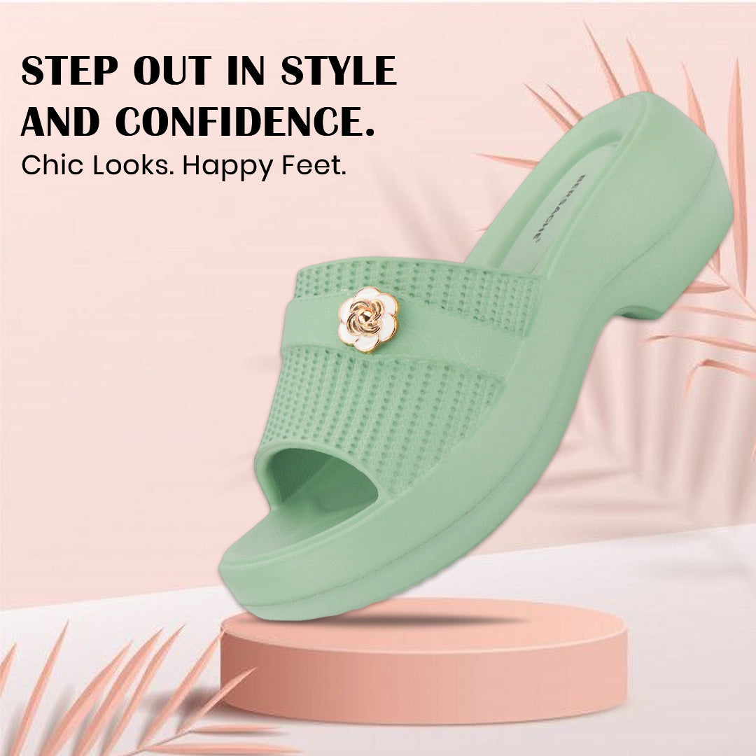 Bersache Extra Soft Classic Casual with Regular wear with Ultra Soft & Flexibility Technology Sandals for Women's-(6293-Green)