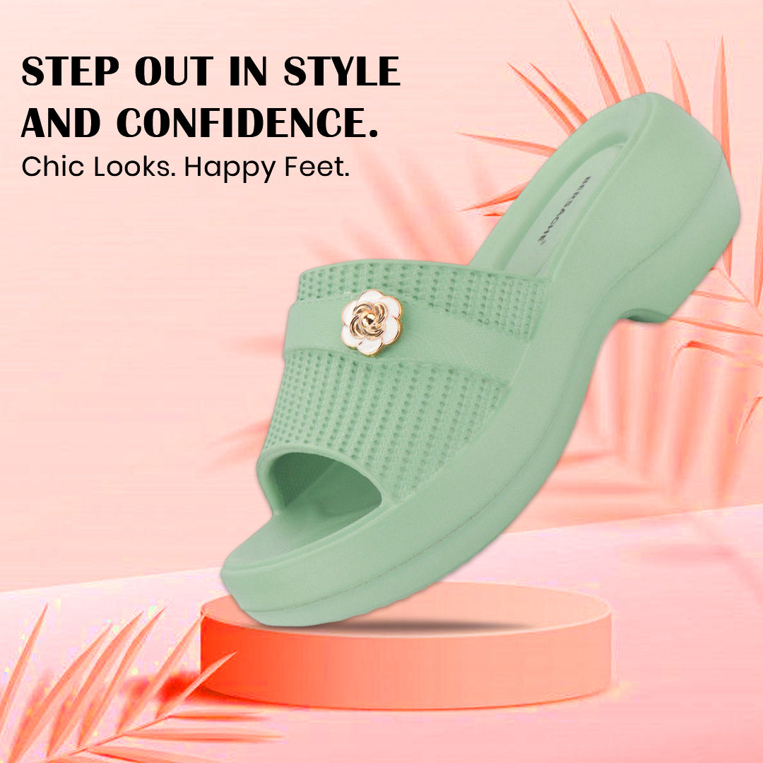 Bersache Extra Soft Classic Casual with Regular wear with Ultra Soft & Flexibility Technology Flip-Flop for Women's-(6293-Green)