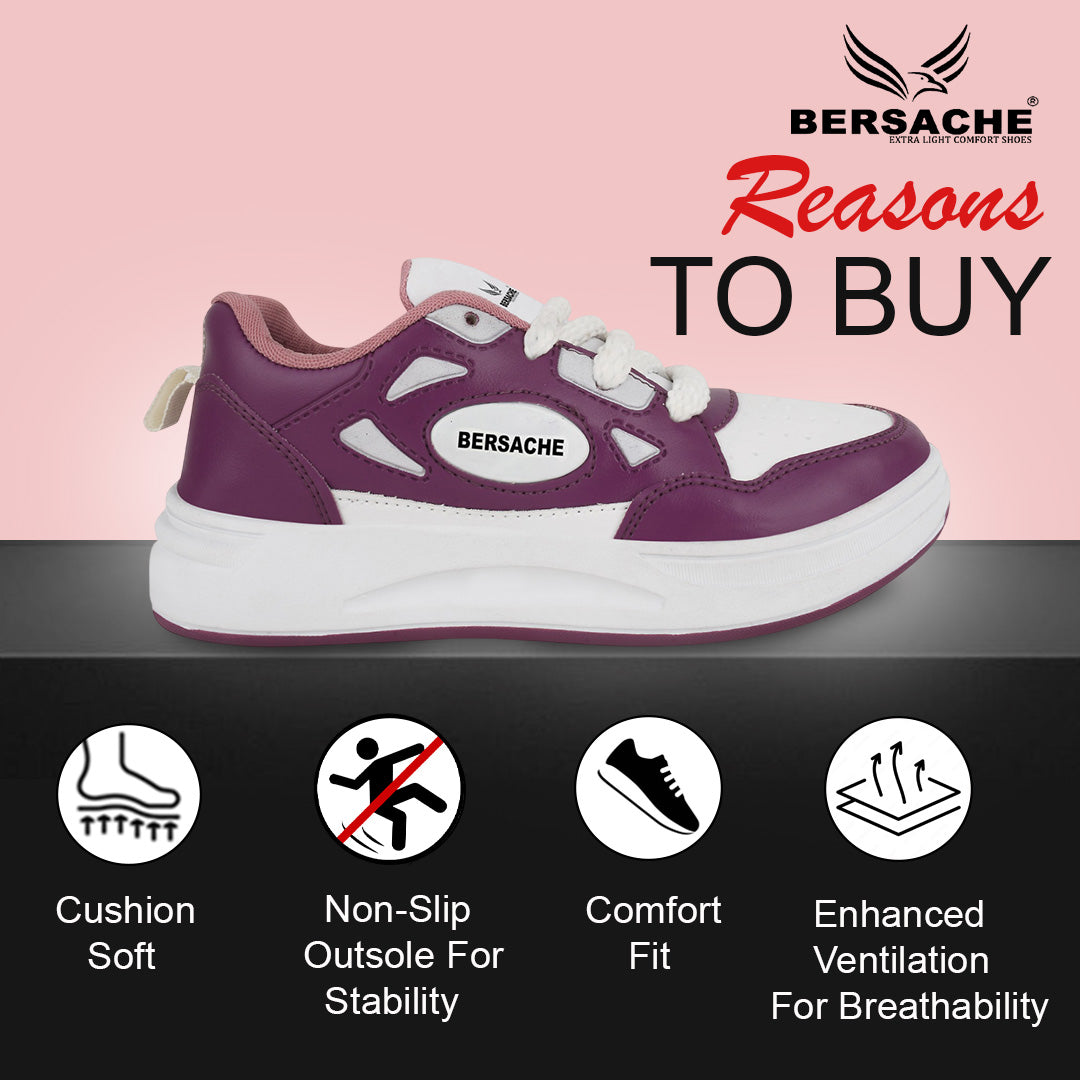 Bersache Premium Sports ,walking,Gym,cricket, Trending Running Shoes For Women's-(8113-Purple)