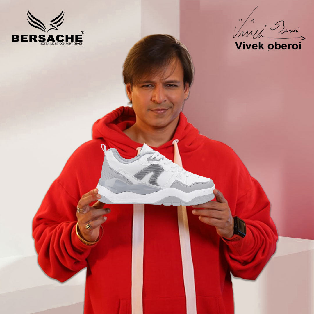 Bersache Casual Sneaker shoe for Men| Soft Cushioned Insole , Slip-Resistance Casuals For Men (White-9222).