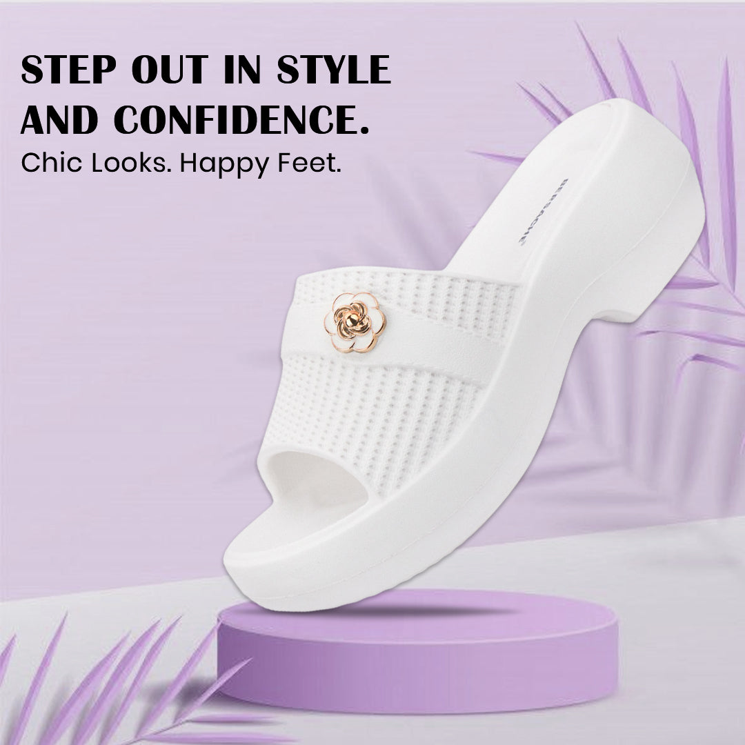 Bersache Extra Soft Classic Casual CHAPPAL with Regular wear with Ultra Soft & Flexibility Technology Slippers for Women's-(6291-White)