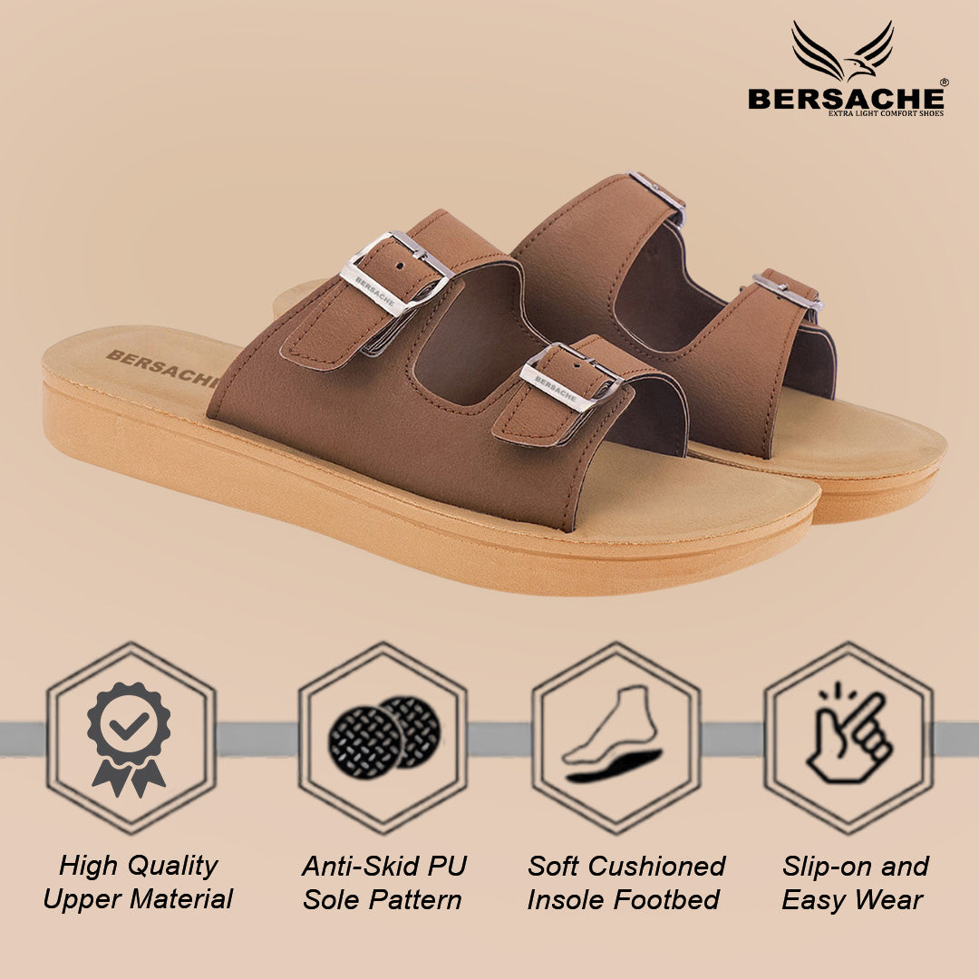 Bersache Extra Soft Classic Casual with Regular wear with Ultra Soft & Flexibility Technology Flip Flop For women's/Girl's-(Brown-6225)