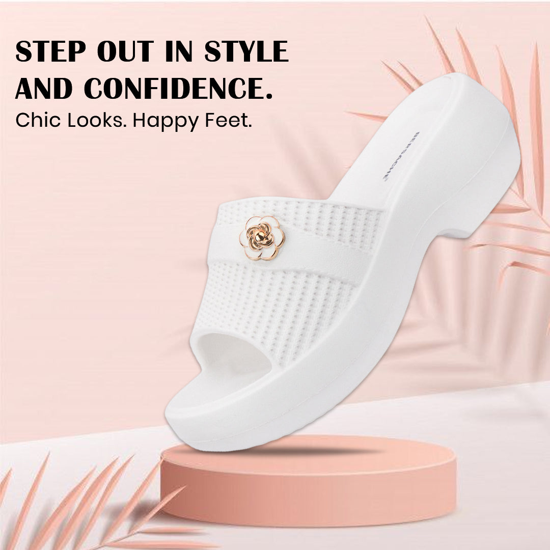 Bersache Extra Soft Classic Casual with Regular wear with Ultra Soft & Flexibility Technology Sandals for Women's-(6291-White)