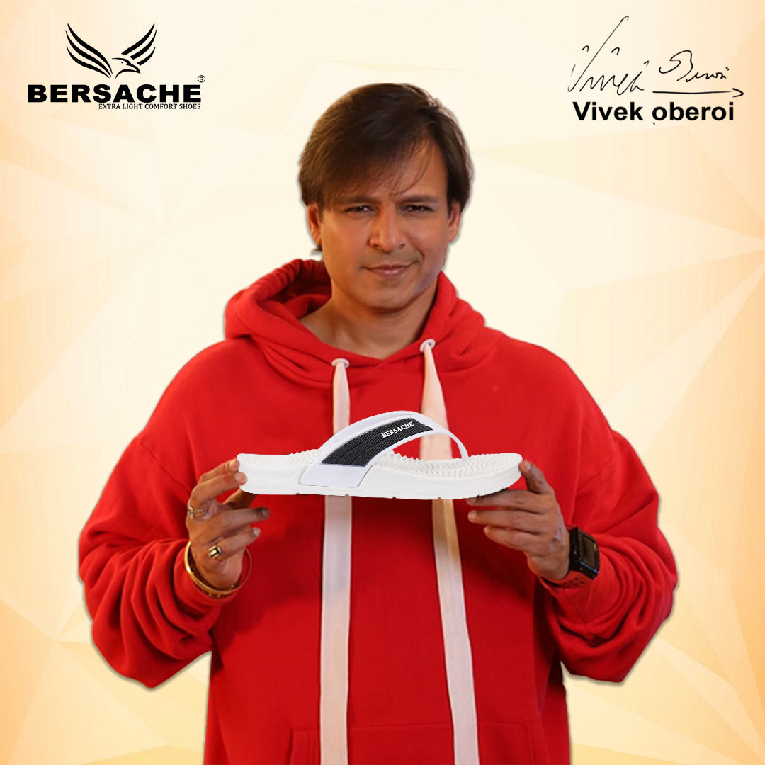 Bersache Extra Soft Classic Casual with Regular wear with Ultra Soft & Flexibility Technology Flip-Flop for Men's-(6338-White).