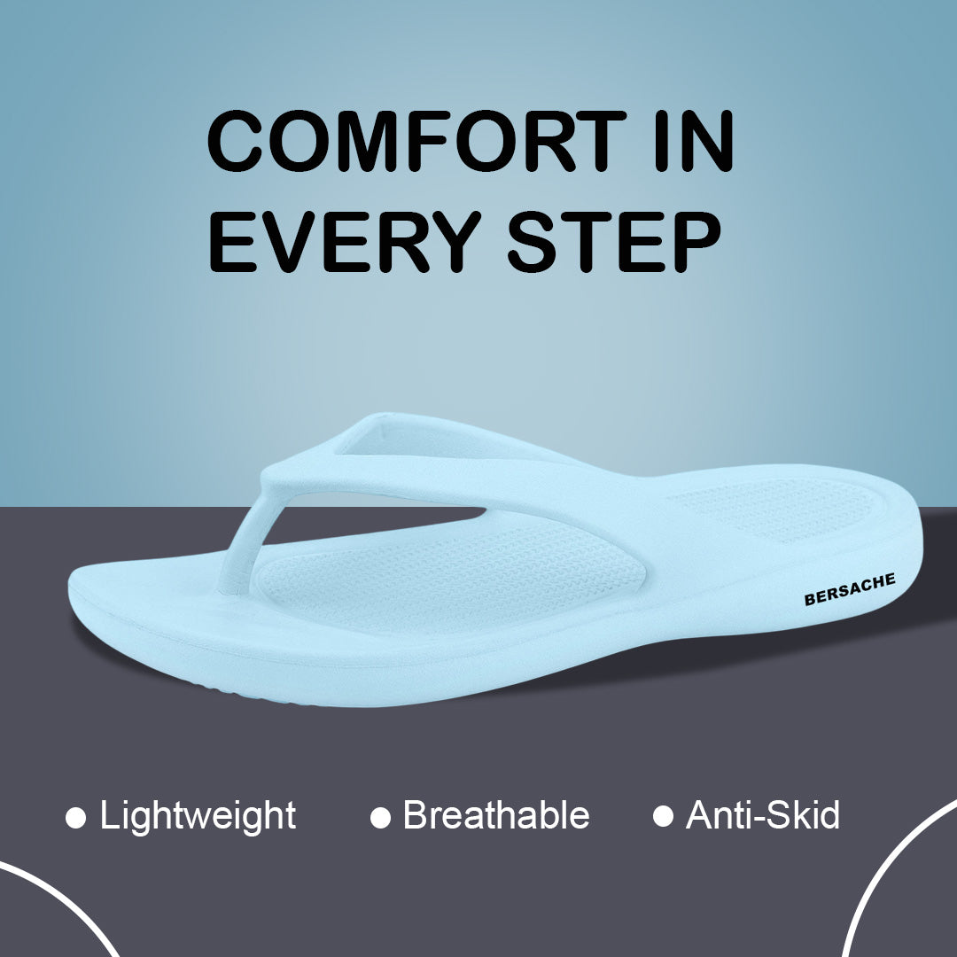 Bersache Extra Soft Classic Casual with Regular wear with Ultra Soft & Flexibility Technology Flip-Flop for Women's & Girl's (6252-Sky-Blue)