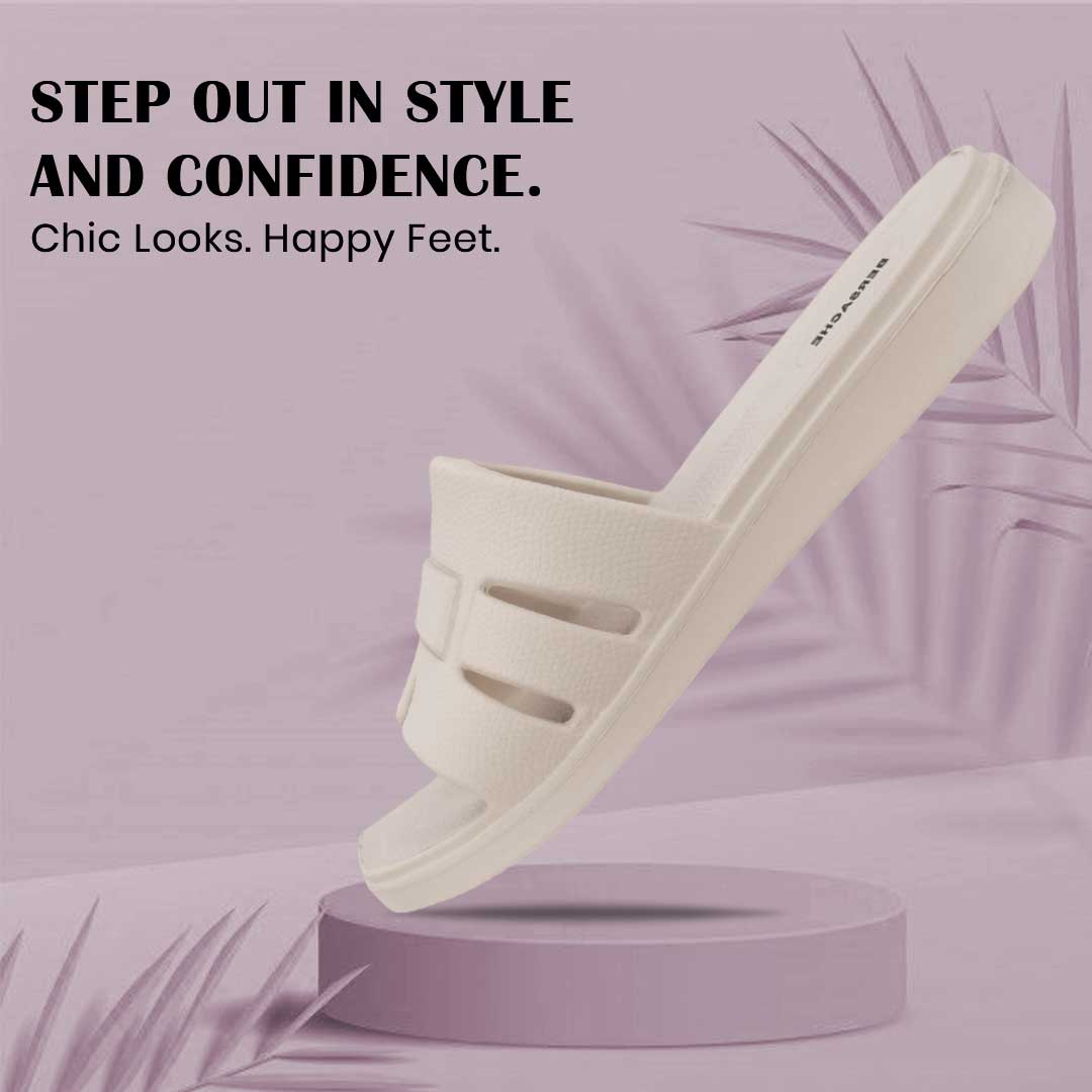 Bersache Extra Soft Classic Casual with Regular wear with Ultra Soft & Flexibility Technology Flip-Flop for Women's-(6301-Beige)