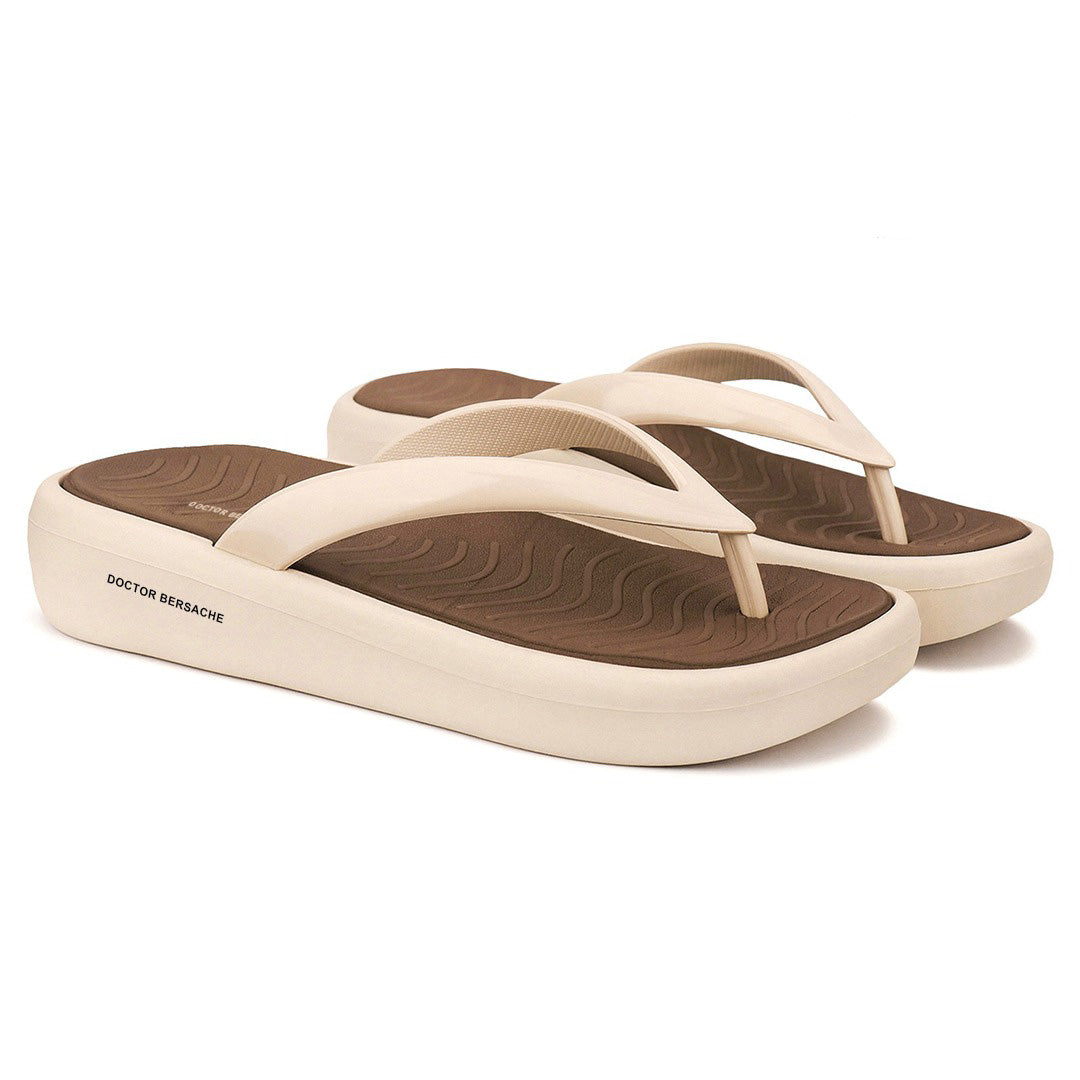 Doctor Bersache Newly Launched Orthopedic Comfort Slipper for Women | Diabetic Friendly | Extra Cushioning | Arch Support | Pain Relief Beige -DB-124