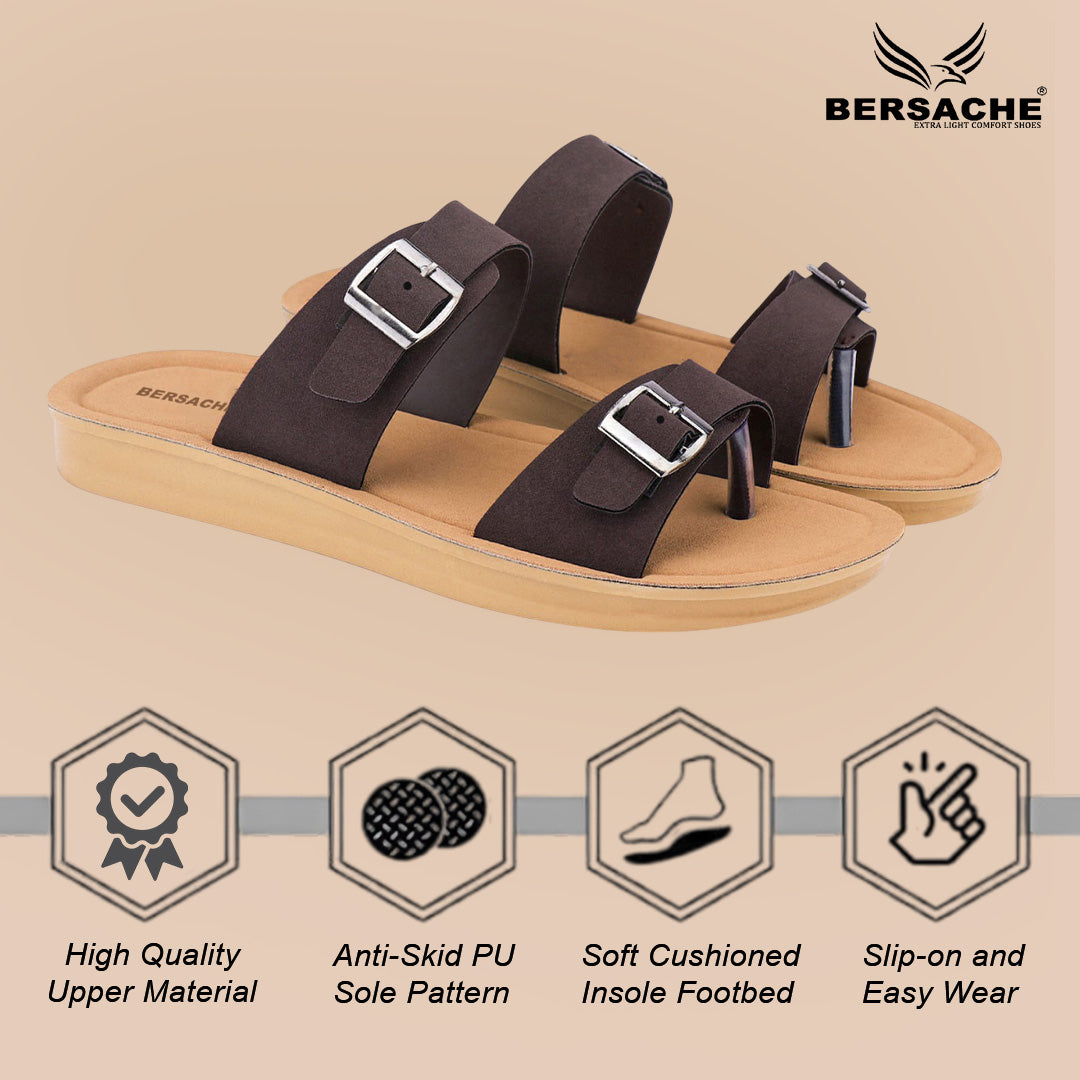 Bersache Extra Soft Classic Casual with Regular wear with Ultra Soft & Flexibility Technology Slipper For Women's & Girl's-(Dark-Brown-6260)