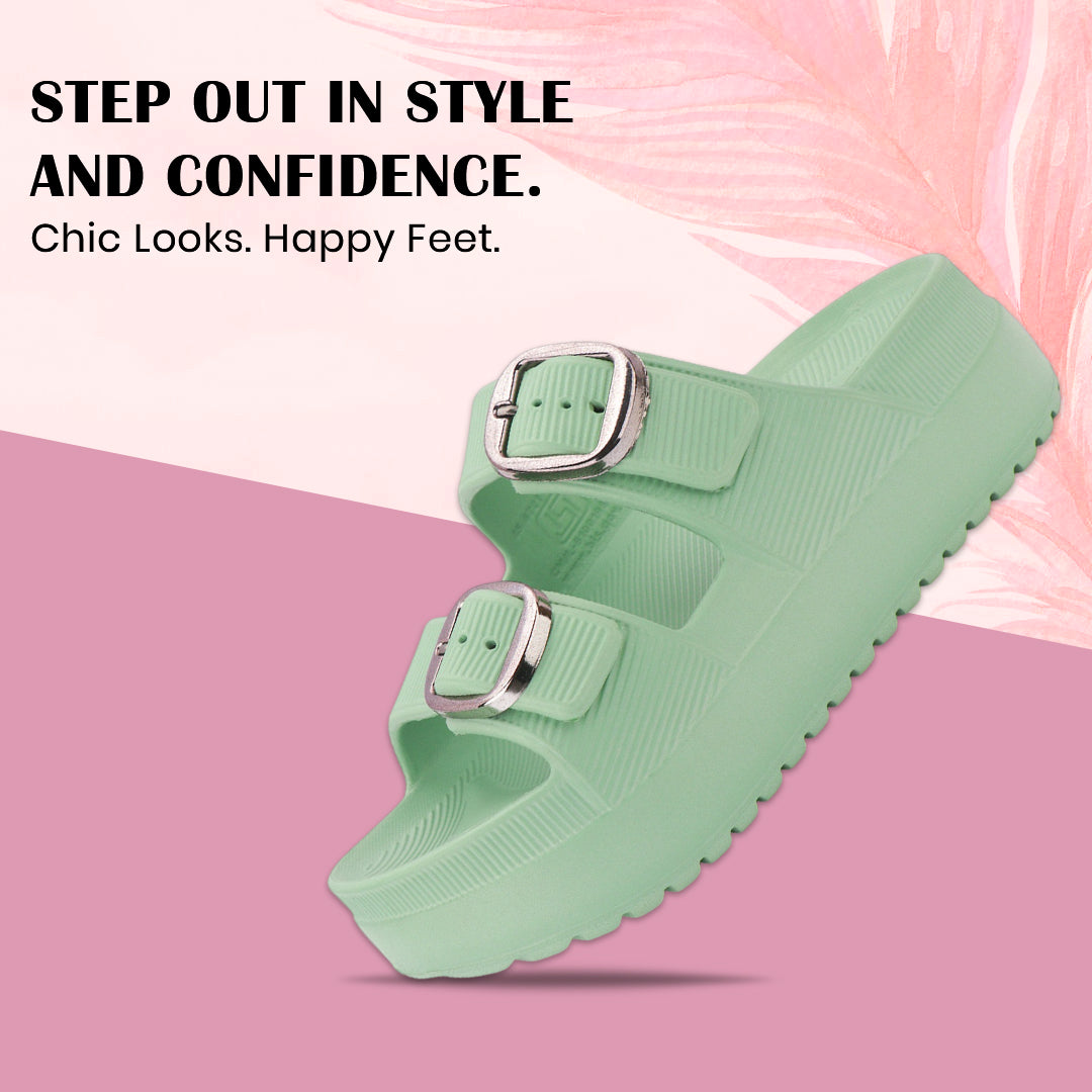 Bersache Extra Soft Classic Casual with Regular wear with Ultra Soft & Flexibility Technology Flip-Flop for Women's-(6296-Green).