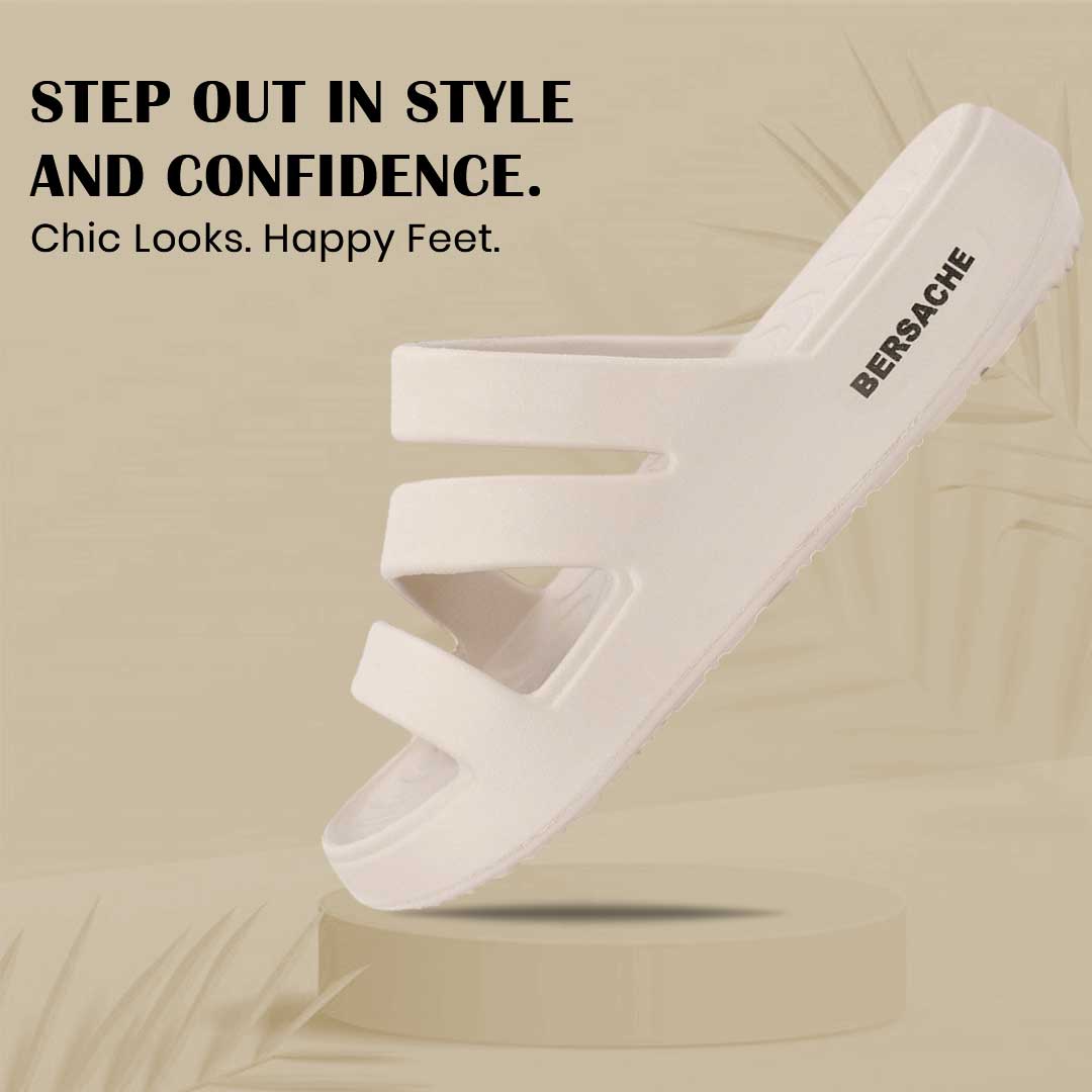 Bersache Extra Soft Classic Casual with Regular wear with Ultra Soft & Flexibility Technology Sandal for Women's-(6311-Beige)