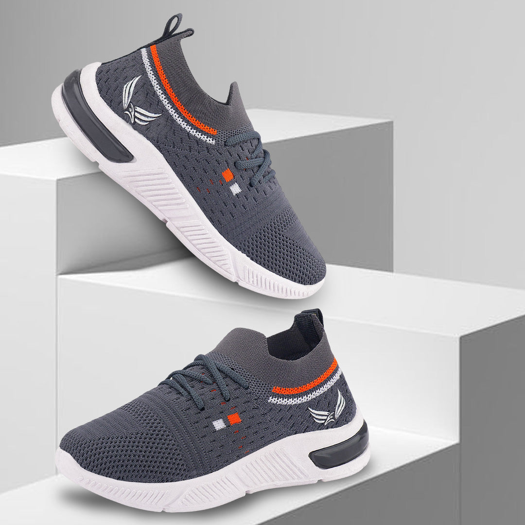 Bersache Premium Sports,walking,Gym,cricket,Trending Running Shoes For Kid's - Grey -8083.