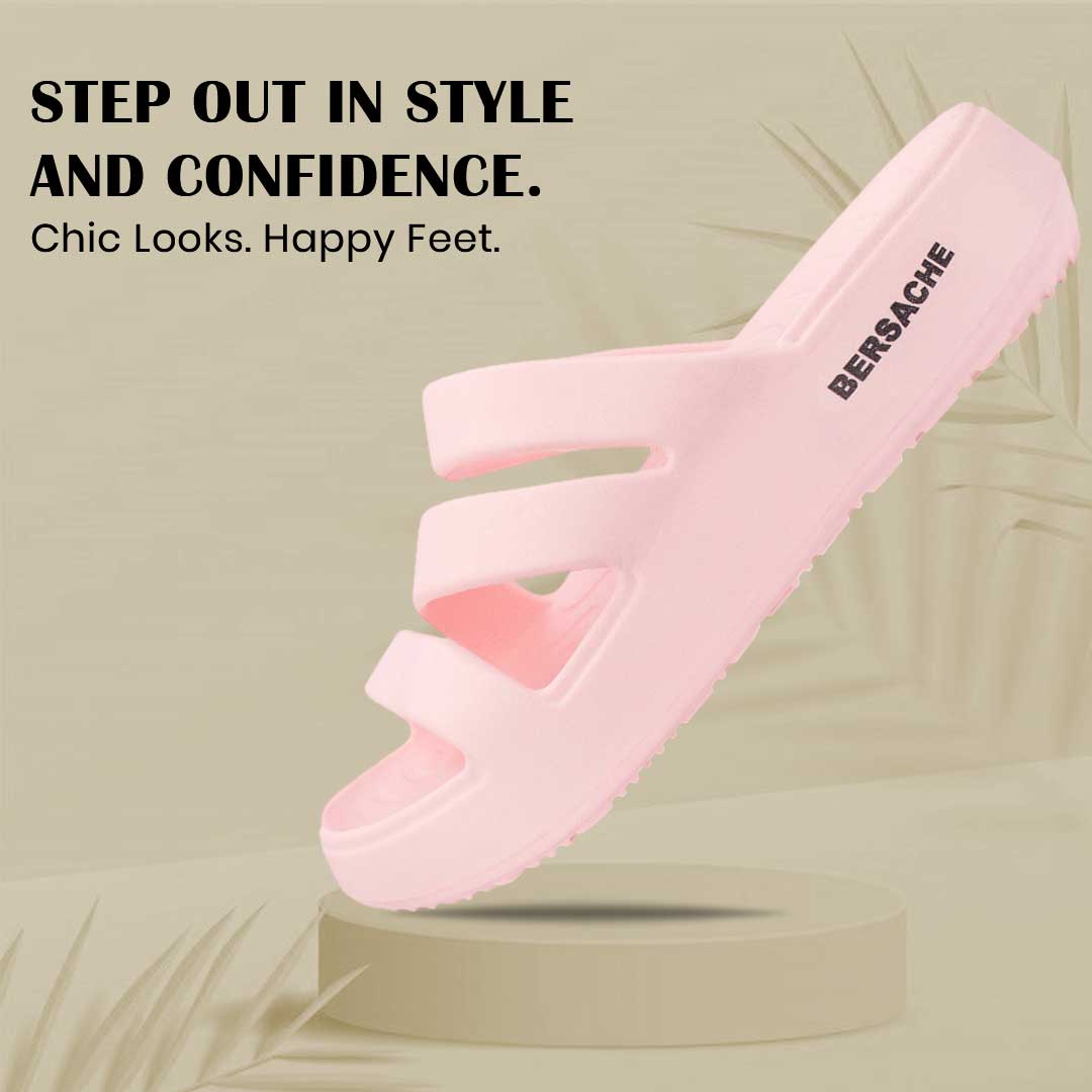 Bersache Extra Soft Classic Casual with Regular wear with Ultra Soft & Flexibility Technology Sandal for Women's-(6310-Pink)