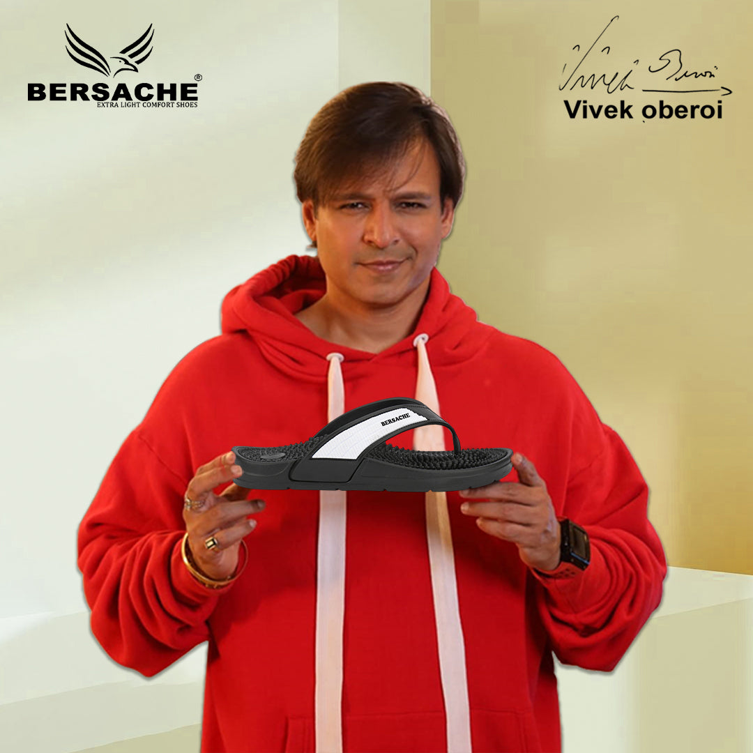 Bersache Extra Soft Classic Casual with Regular wear with Ultra Soft & Flexibility Technology Flip-Flop for Men's-(6335-Black).