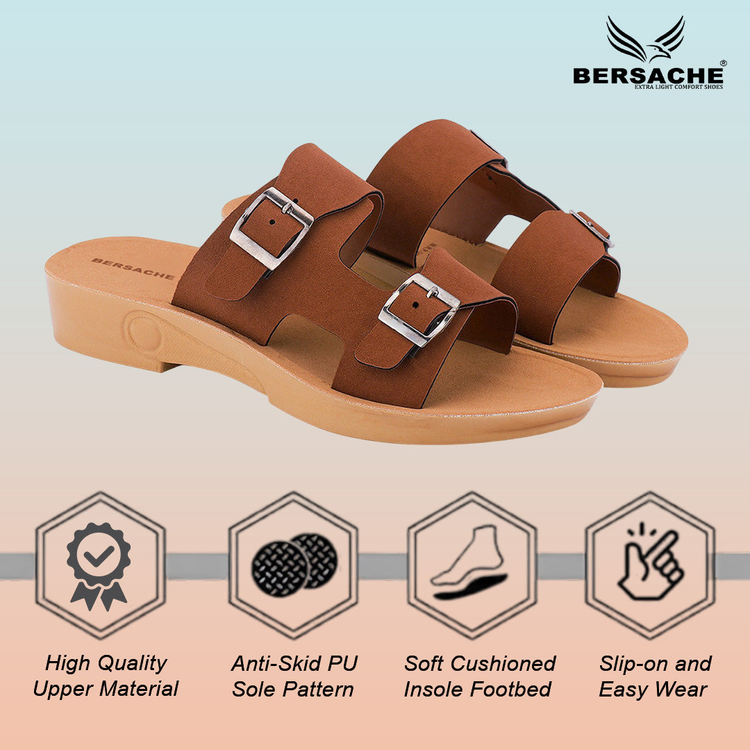 Bersache Extra Soft Classic Casual with Regular wear with Ultra Soft & Flexibility Technology Flip Flop For women's/Girl's-(Brown-6234)