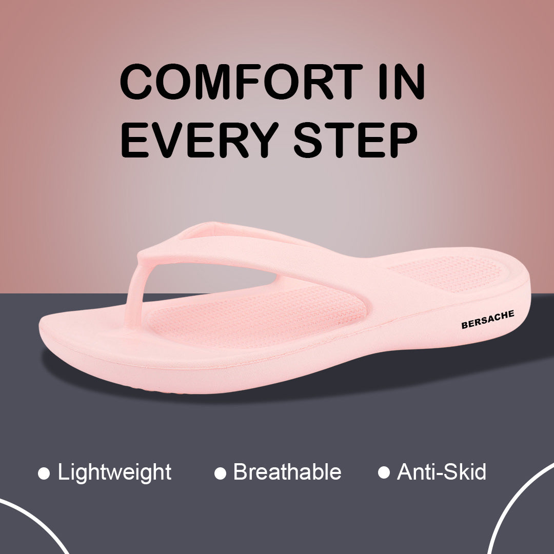 Bersache Extra Soft Classic Casual with Regular wear with Ultra Soft & Flexibility Technology Slipper For Women's & Girl's-(6253-Pink)