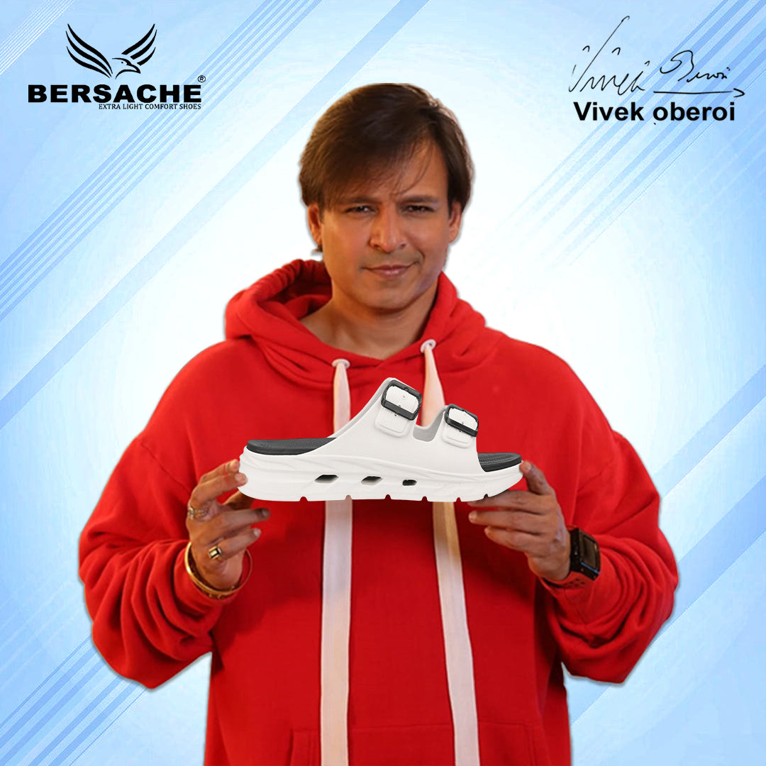 Bersache Extra Soft Classic Casual with Regular wear with Ultra Soft & Flexibility Technology Sandals for Men's-(6339-White).