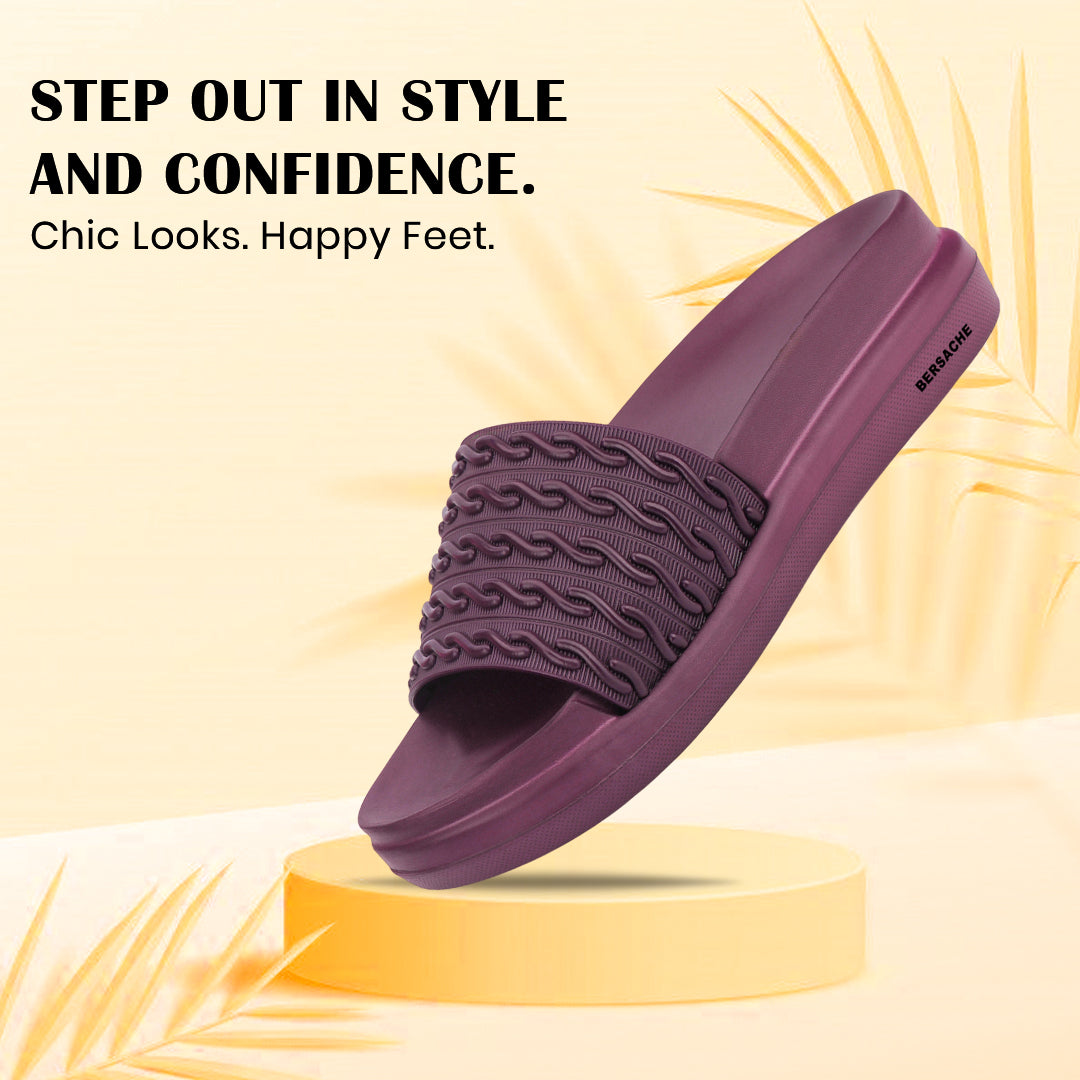 Bersache Extra Soft Classic Casual with Regular wear with Ultra Soft & Flexibility Technology Flip-Flop for Women's-(6336-Purple).