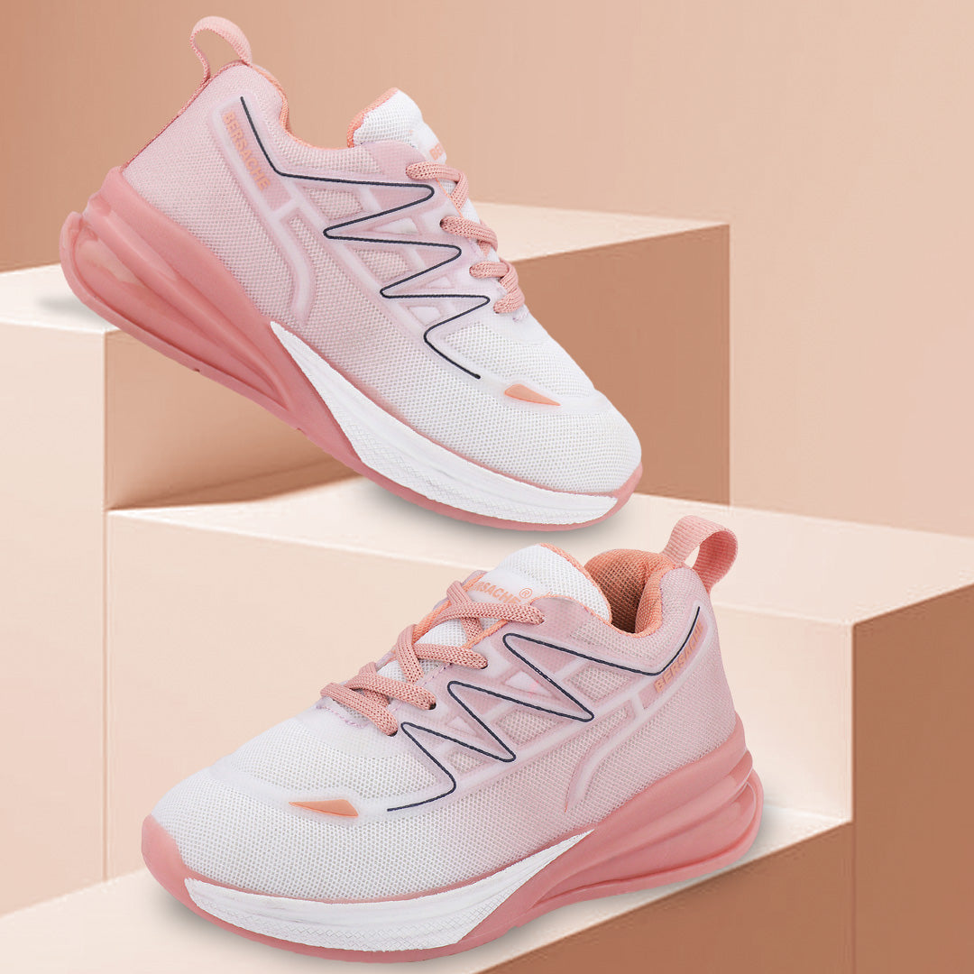 Bersache Premium Sports,walking,Gym,cricket,Trending Running Shoes For Kid's - Pink -8088.