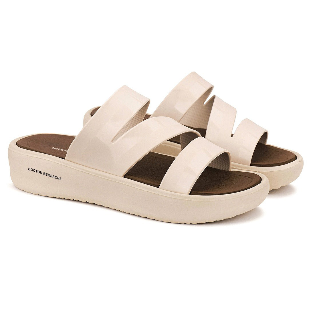 Doctor Bersache Newly Launched Orthopedic Comfort Slider for Women | Diabetic Friendly | Extra Cushioning | Arch Support | Pain Relief Beige -DB -126