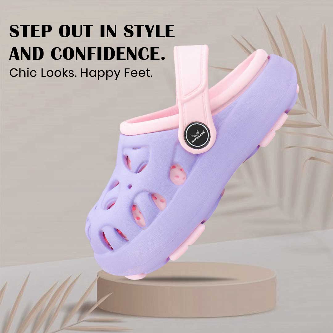 Bersache Extra Soft Classic Casual CHAPPAL with Regular wear with Ultra Soft & Flexibility Technology Clog's for Kids's - Purple -6316.