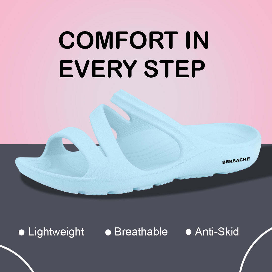 Bersache Extra Soft Classic Casual with Regular wear with Ultra Soft & Flexibility Technology Slipper For Women's & Girl's-(6249-Blue)