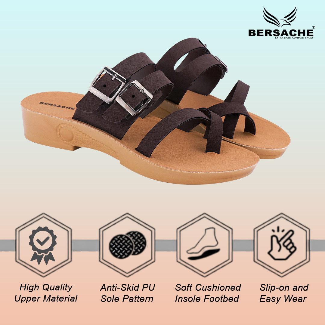 Bersache Extra Soft Classic Casual with Regular wear with Ultra Soft & Flexibility Technology Flip Flop For women's/Girl's-(Black-6239)
